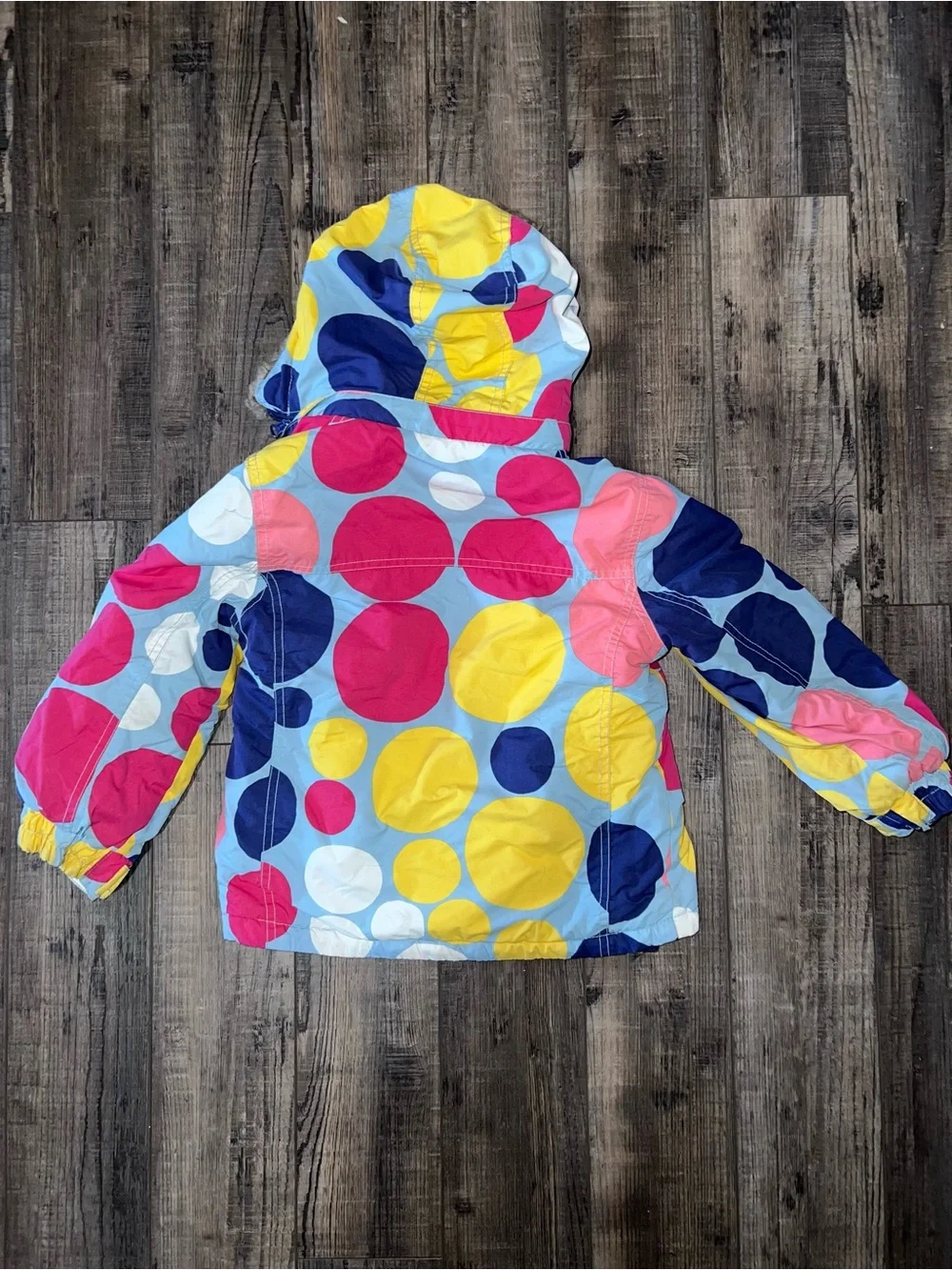Mini Boden Colorful Polka Dot Hooded Winter Jacket - Multicolor